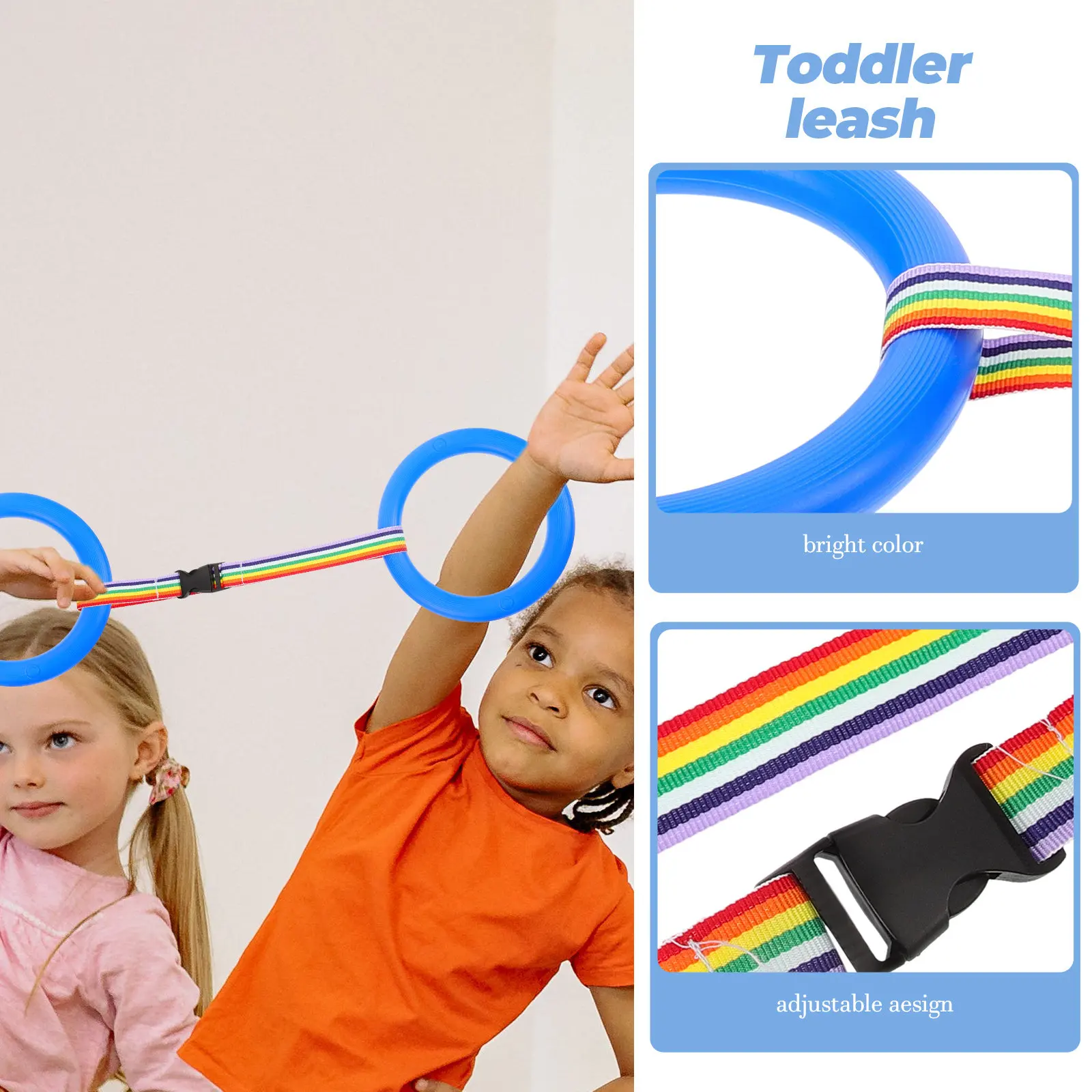 

1Set Children Safety Walking Rope Kindergarten Detachable 12 Rings Adjustable Toddler Leash Colorful Grip Toddlers Safety