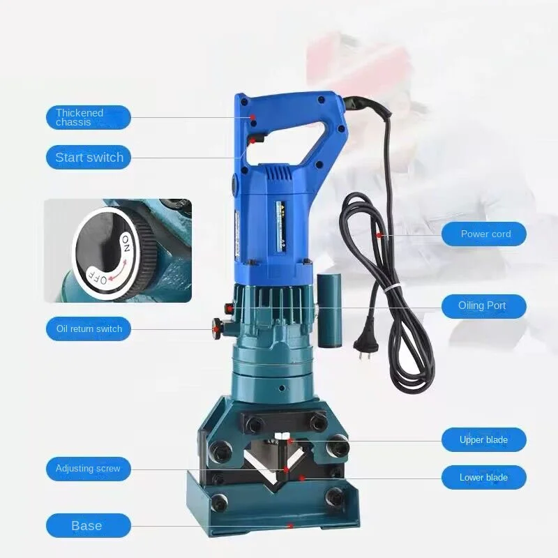 MH-60 Electric Hydraulic Angle Steel Cutting Machine Processing 3-6 Angle Iron Cutting Machine Portable Angle Iron Shearing