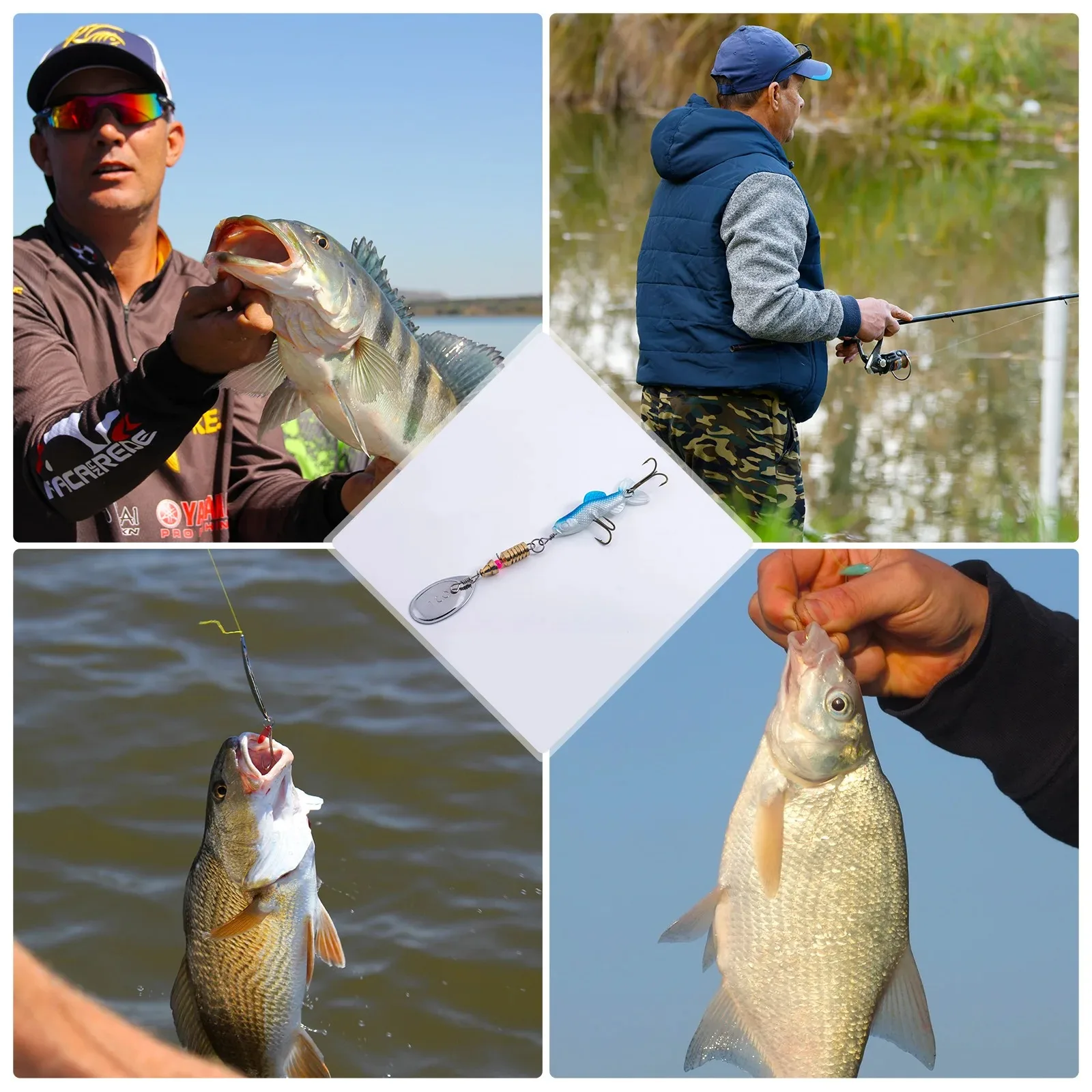 Goture Spinnerbait con cuchilla metálica y vinilo suave realista - imagen 4