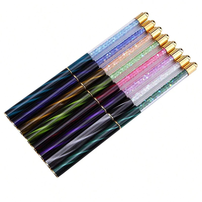 1PC Acrylic Carving Brush Nail Art Rhinestone Handle UV Gel Extension Liner Grids DIY Design Drawing Liner Pen Manicure Tool