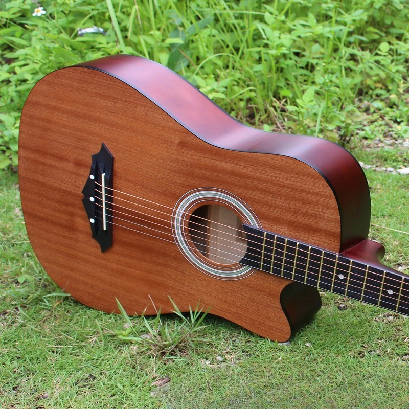 38 Inches Folk Guitar 18 Tone Acoustic Guitars Wooden Beginners Practice 6 String Guitar Adults Children Band Performing Guitars