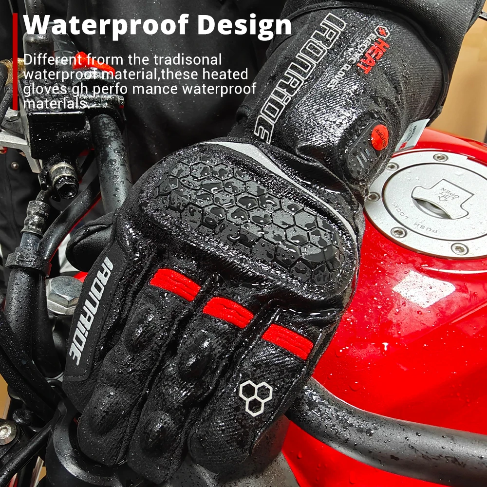 Heating Gloves, Winter Snow Mobile Scooter Motorcycle Gloves, Waterproof Touch Screen, Rechargeable Gloves, Hunting And Fishing