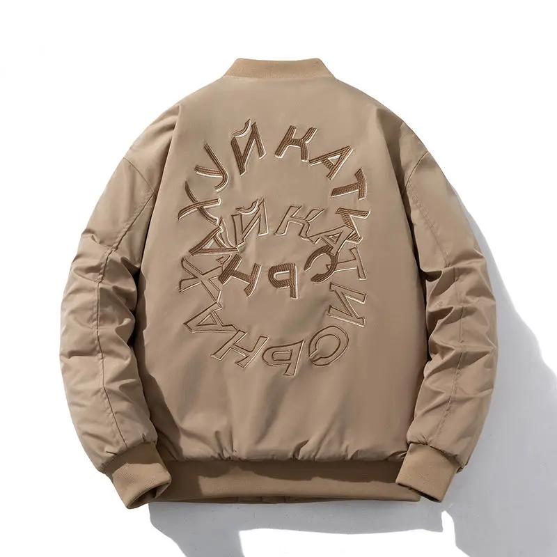 

Couple's Cotton Pilot Jaet Embroidered Baseball Sle Women's Loose Fit Casual Outerwear Spring Autumn Seasonal Wear