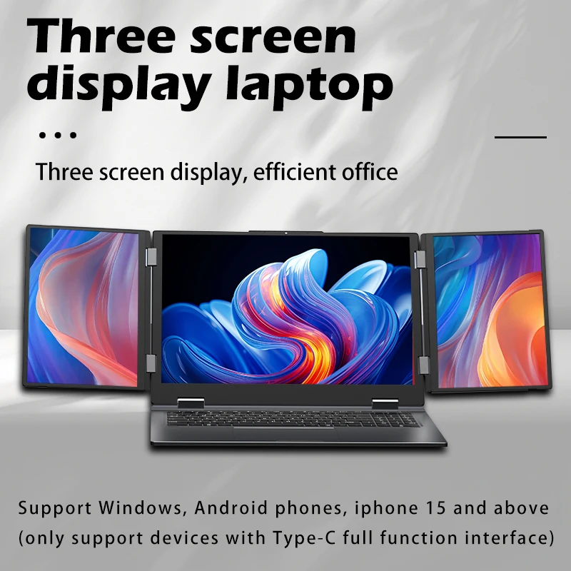 SZBOX MAX16 Laptop Three Screen Display WiFi5 RJ45 Intel i7-12700H Dual Channel M.2 NVME/SATA SSD 64GB 4TB BT5.0 Gaming Computer