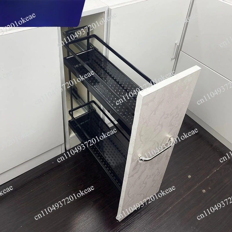 Pull basket kitchen cabinet narrow side installation seasoning basket damping track small apartment 150 cabinets 200 cabinets