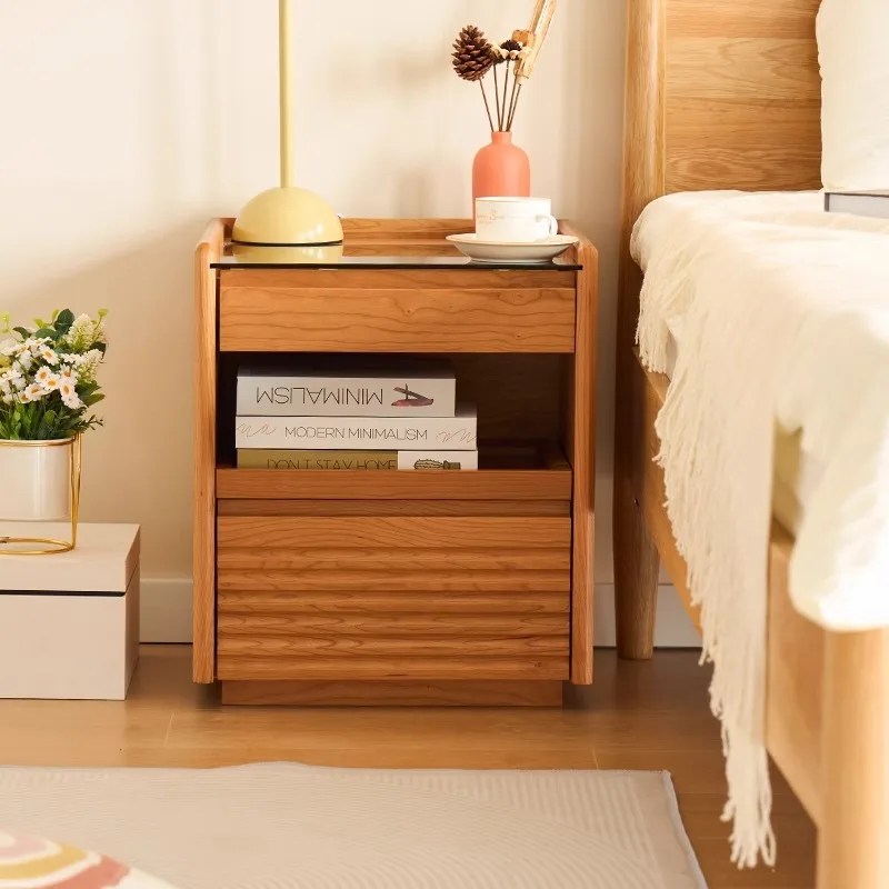 

Customizable Nordic Solid Wood Cherry Cabinet Bedside Cabinet Log Bedroom Japanese Home