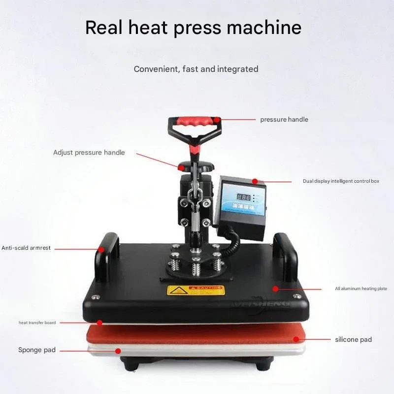 آلة نقل الحرارة اليدوية الشريحة خارج تصميم متعدد الوظائف التسامي كومبو لتي شيرت قبعة القدح لوحة مجموعات مختلفة