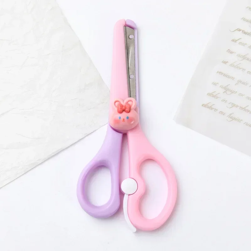 Tijeras Kawaii de moda coreana, tijeras de papelería de animales de dibujos animados, DIY, corte de álbum de recortes, tijeras de papel, suministros para estudiantes, 1Pc