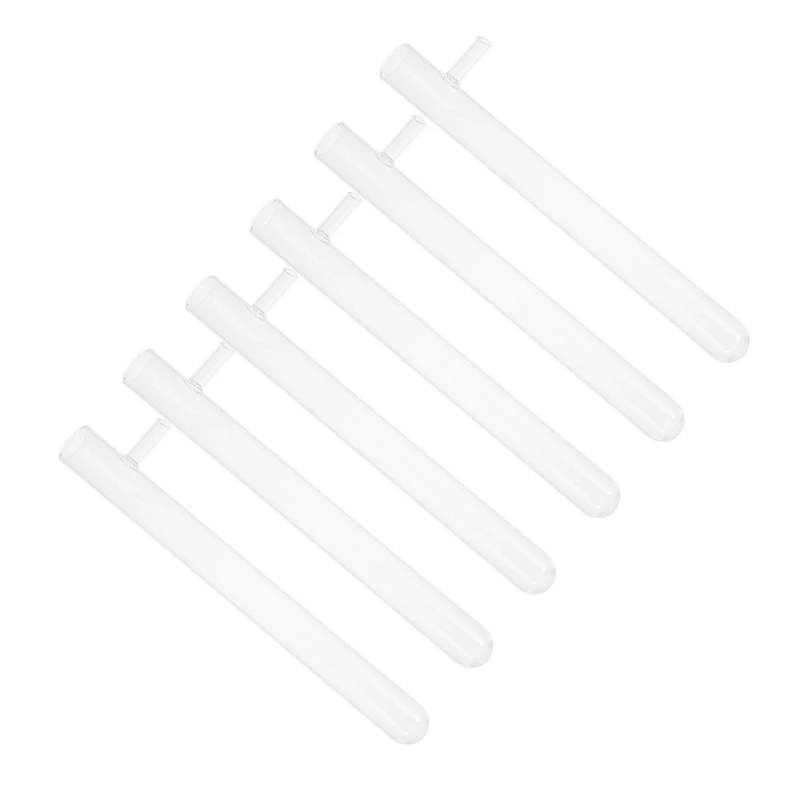 6Pcs Transparent Side Arm Test Tube Borosilicate Glass High Temp Resistant Reusable Lab Glassware for Chemistry Experiments