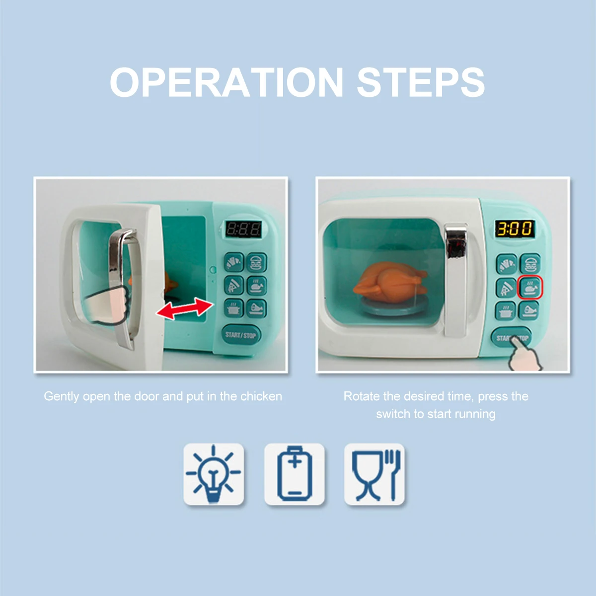 Juego de simulación de electrodomésticos de cocina para niños pequeños, horno microondas con forma de aprendizaje temprano, juego educativo interactivo para bebé