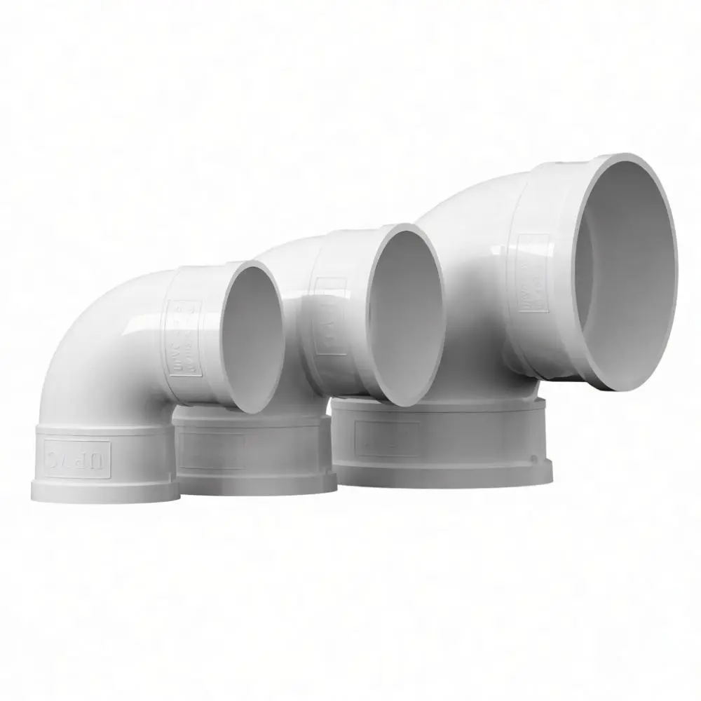 White PVC Elbow Connector 90 Degree Drainage Pipe Fitting Versatile Plumbing Accessory Size 50 75 110 160mm Sewer