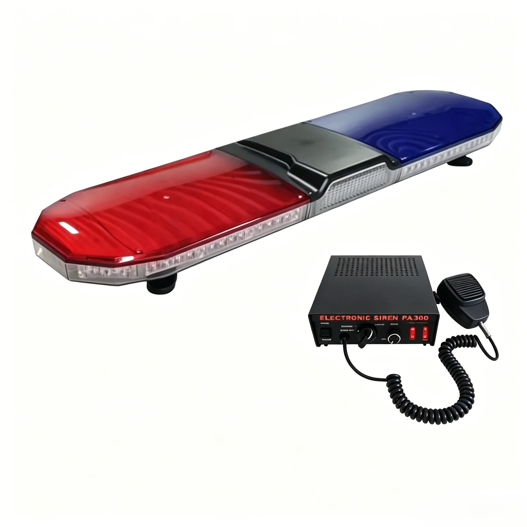 120cm Led Traffic Warning light 240W Led Car Warning Lightbar DC12V/24V Emergency Light With PA300 100W Siren Alarm Waterproof