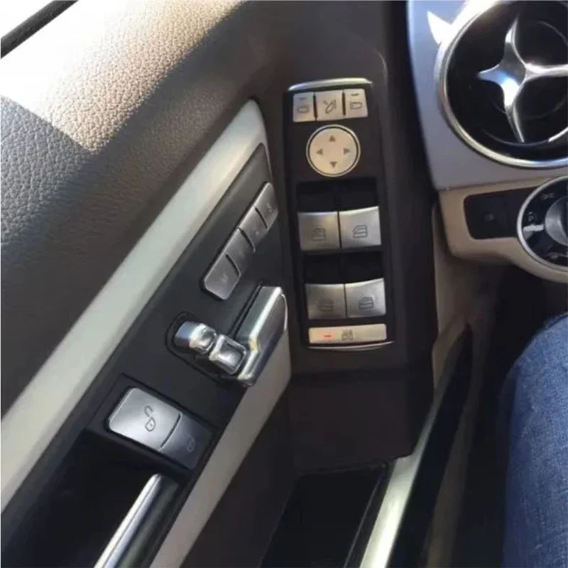 Botão de elevação de vidro da janela do carro guarnição capa adesivo para mercedes benz a/b/c (w204)/e (w212)/gla/cla/glk/gl-class gle