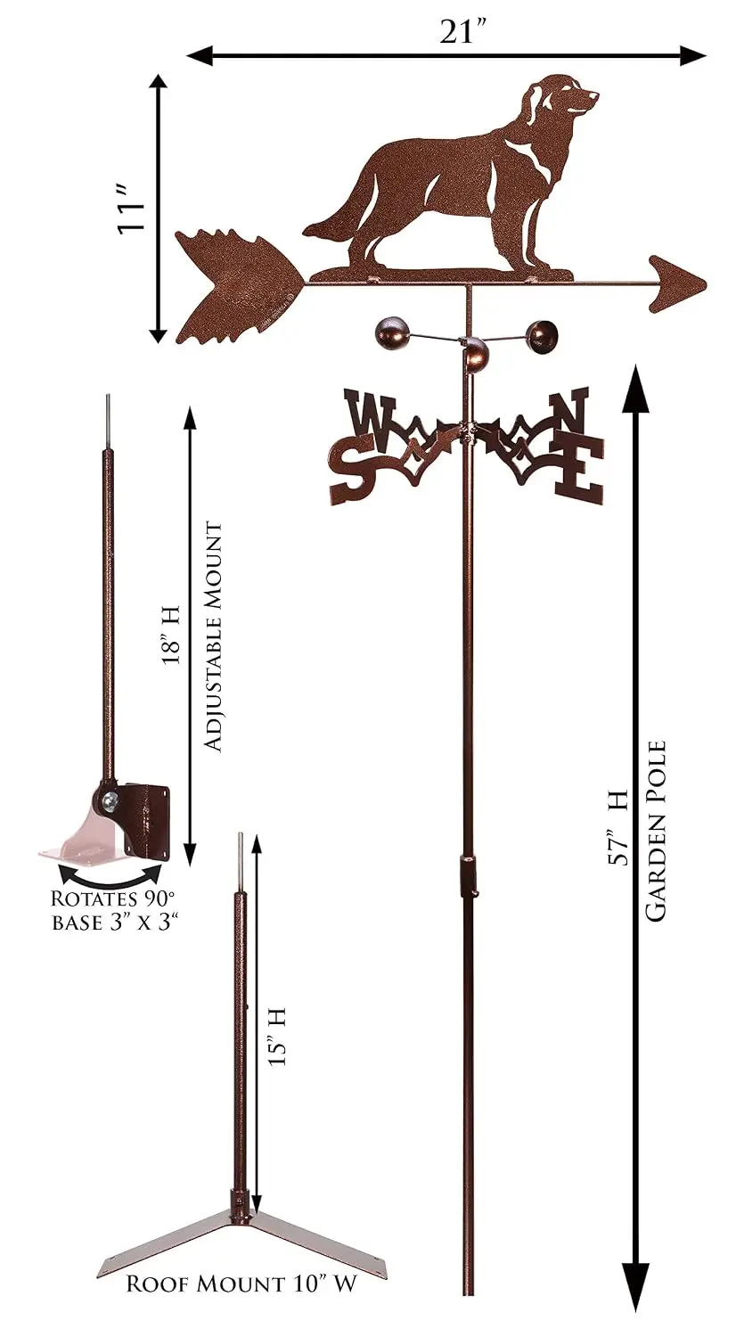 Golden Retriever Dog Weathervane, Customized