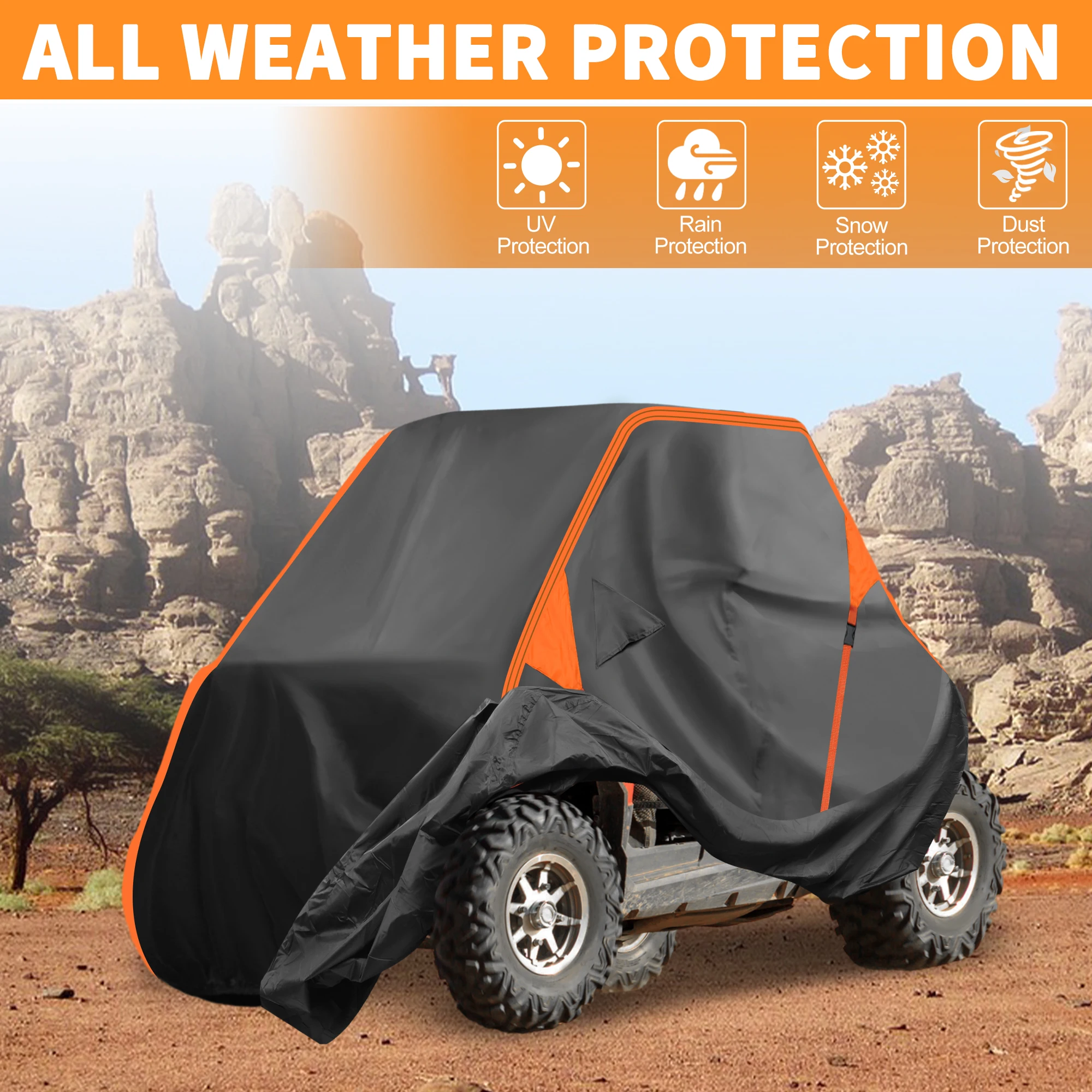 

Чехол UXCELL UTV для Polaris RZR Trail Sport/медленный водонепроницаемый боковой чехол для защиты от солнца на открытом воздухе 210D-PU 282x127x173 см