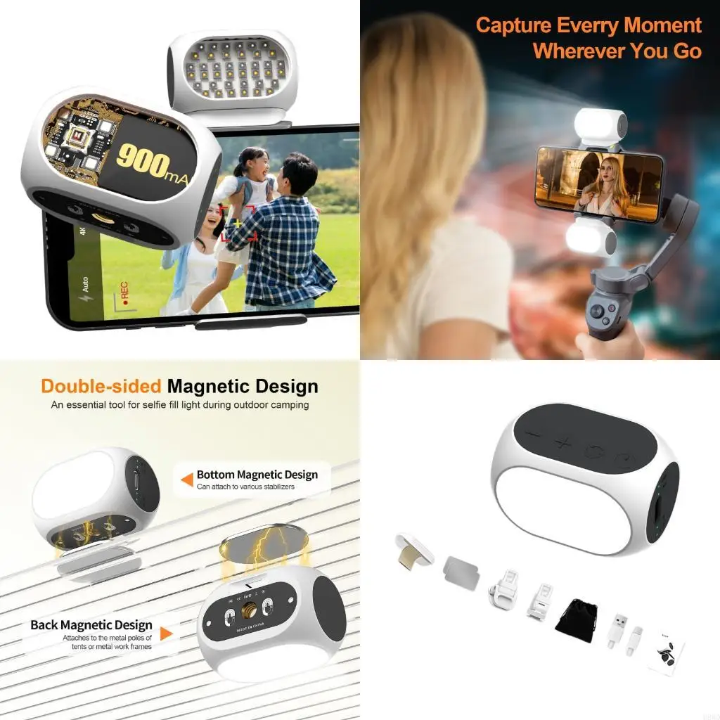 3 Color Temperature Mode Selfie Light for Phone Gimbals Stabilizer H8WD