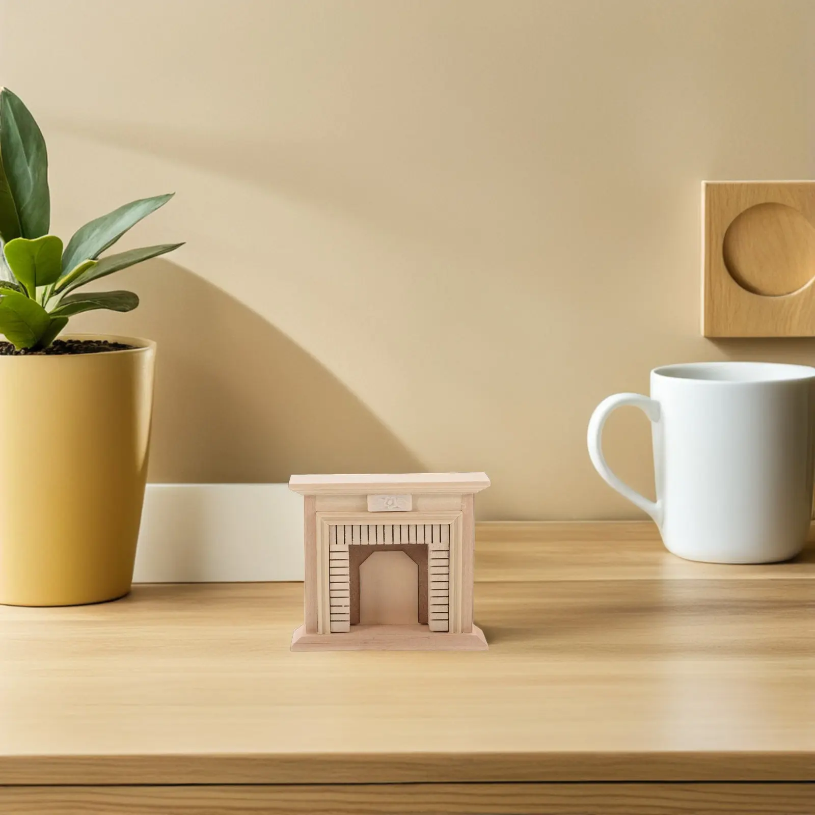 

2Pcs Miniature Wooden Fireplace: Unfinished DIY Woodcraft for Micro Landscape, Fairy Garden Decor, Dollhouse Interior Simulation