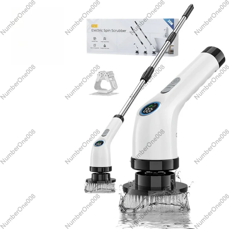 Cordless Electric Spin Scrubber 9 in 1, Multi-Purpose Extendable Power Cleaning Brush for Kitchen Bathroom Tub Shower Tile Grout