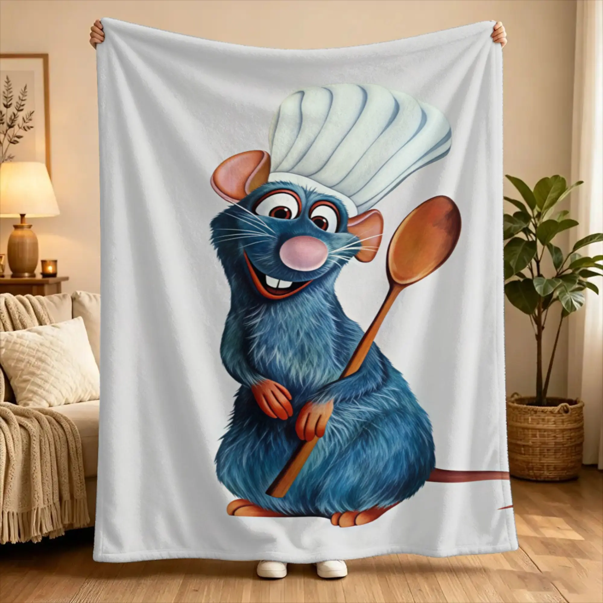 Ratatouille Blanket Anyone Can Cook  Camping Flannel Throw Blanket For Home Decor Warm Soft Custom Quality Bedspread Gift Idea