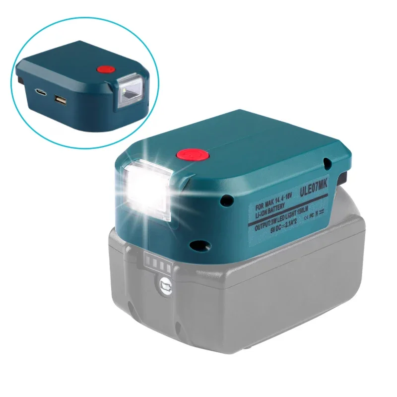 For Makita 14.4V/18V Lithium-Ion Battery Adapter Power Source Batteries Charger with USB Type-C Ports LED Light BL1830 BL1430