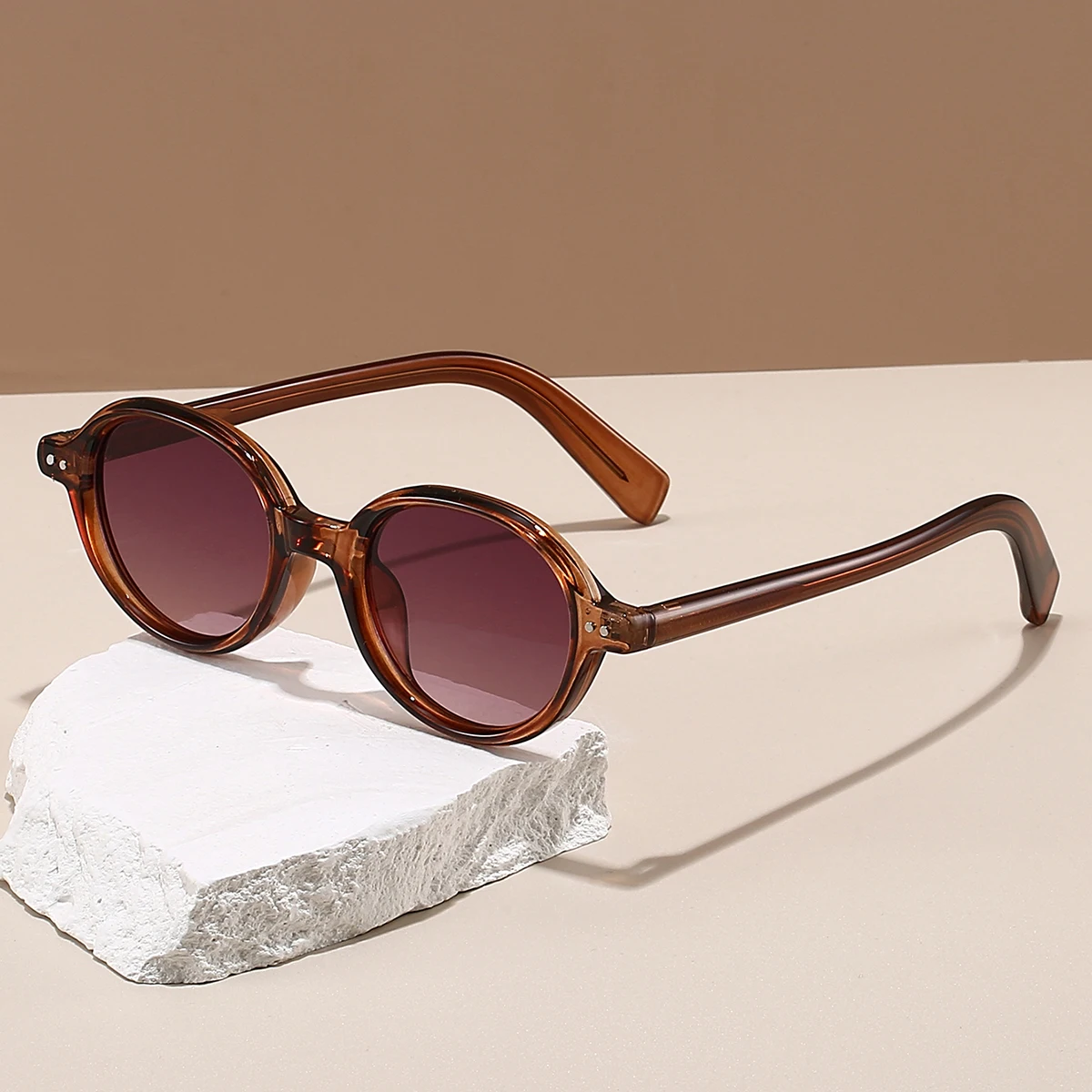 KAMMPT Vintage Oval Sunglasses Men New Gradient Multi-color Outdoor Sun Glasses Women Trendy Chic Brand Design Casual Shades