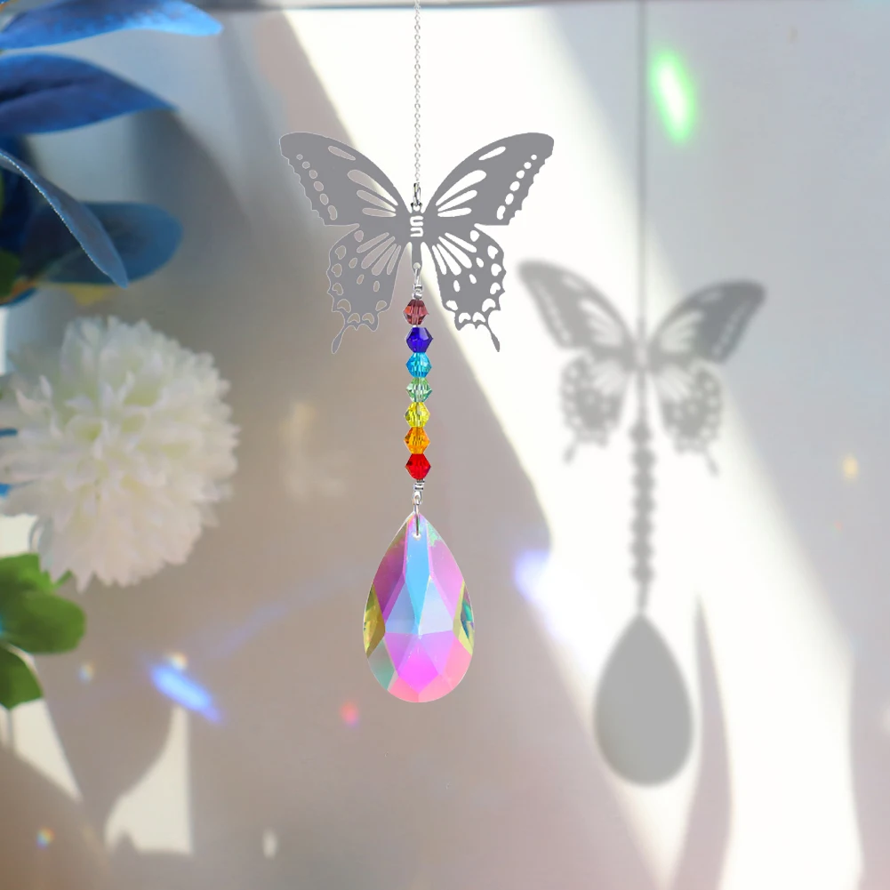 Colorful Solar catcher Delicate Wind-catching Owl-shaped Crystal chimes Handcrafted Rainbow sun prisms for Relaxation ambiance