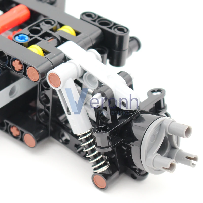 Compact Front Axle with Differential Steering Suspension Building Blocks Suitable for All-Wheel Drive MOC Technical Car Bricks