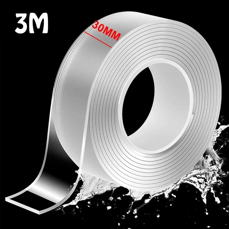 1M/3M/5M Nano Dubbelzijdige Tape Duty Transparante Zelfklevende Strips Antislip waterdichte Transparante Tape Voor Badkamer Keuken