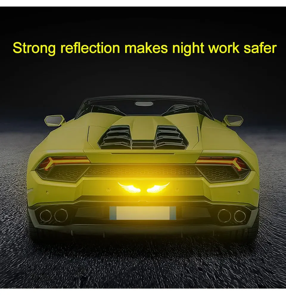 Wing Reflective Sticker Car Motorcycle Luminous Accessories Safety Warning Tape Reflective Sticker Scratch Shelter Strip