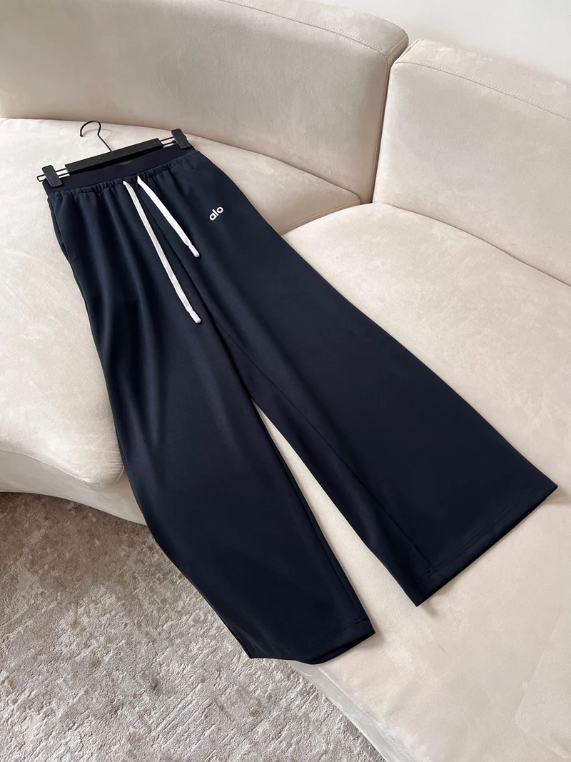 

Женские повседневные свободные спортивные брюки из лиоцелла с эластичным поясом на шнурке, прямые, с цветными вставками, с надписью