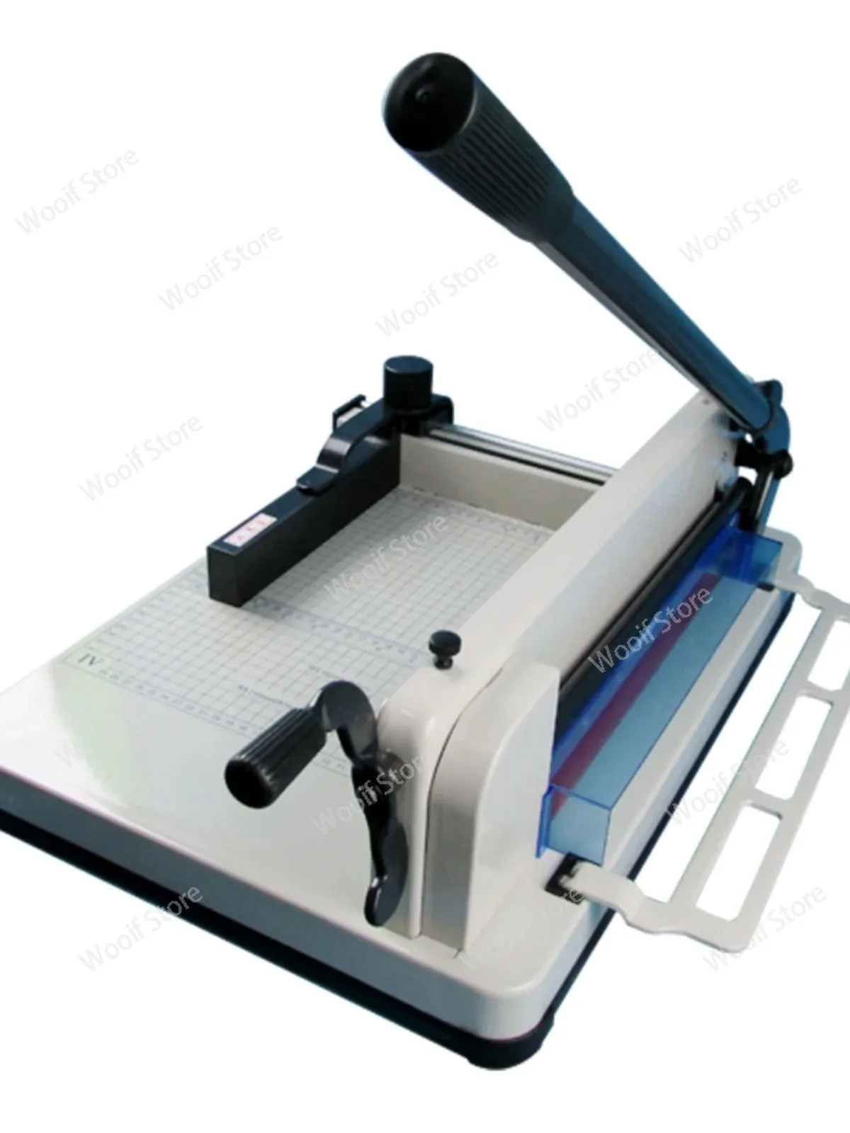 858A3 Heavy Duty Guillotine Paper Cutter A4 Manual Stack Trimmer High Speed Steel Blade for Office School Cardstock PVC