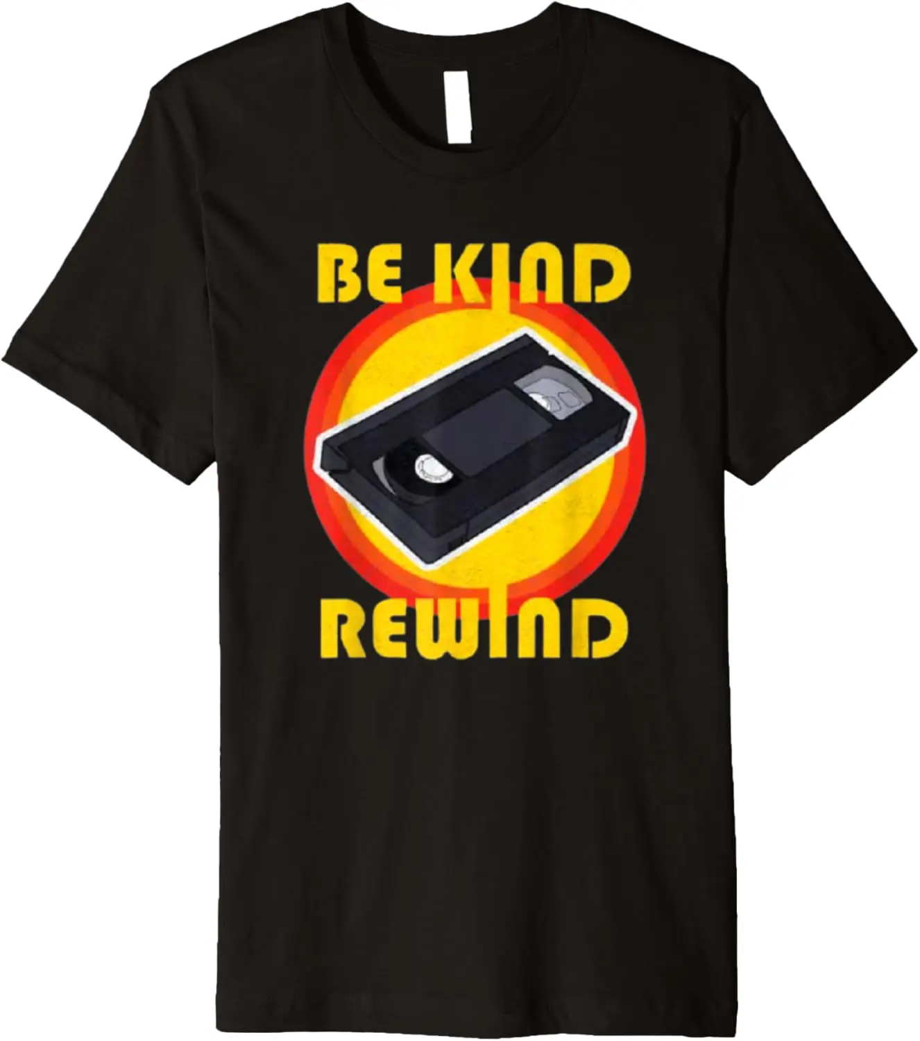 

Ретро VHS VCR Be Kind Rewind Винтажная футболка премиум-класса с видеолентой 80-х годов