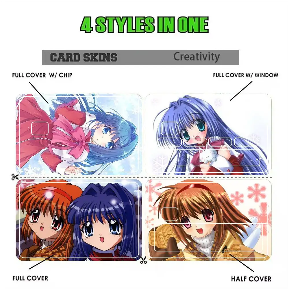 Kanon Game Anime Girl  Sticker Film Tape Skin for Credit Card Debit Card Waterproof Stickers