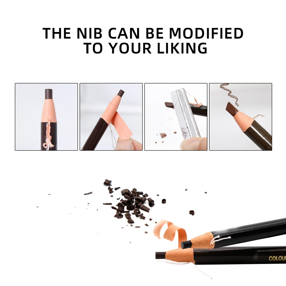5-kleuren wenkbrauwpen semi-permanente make-up tattoo tool microblading donkerbruin wenkbrauwpotlood cosmetische tattoo-benodigdheden