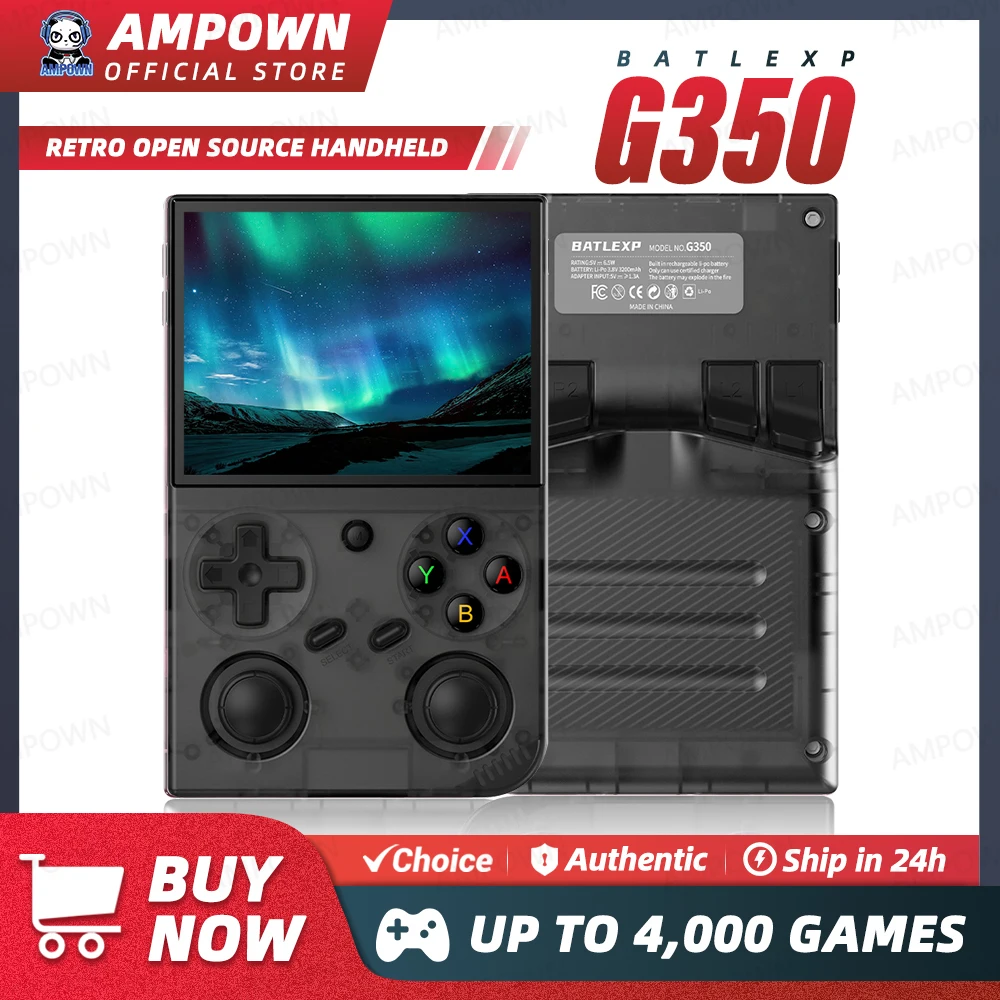 

BATLEXP G350 Handheld Game Console 3.5'' IPS Screen Linux System Dual Joystick Vibration Motor Handheld Game Console Gift