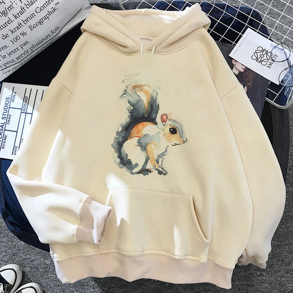 Eichhörnchen Hoodies Frauen Kawaii Winter Anime koreanischen Stil Kapuze weibliche ästhetische Kleidung