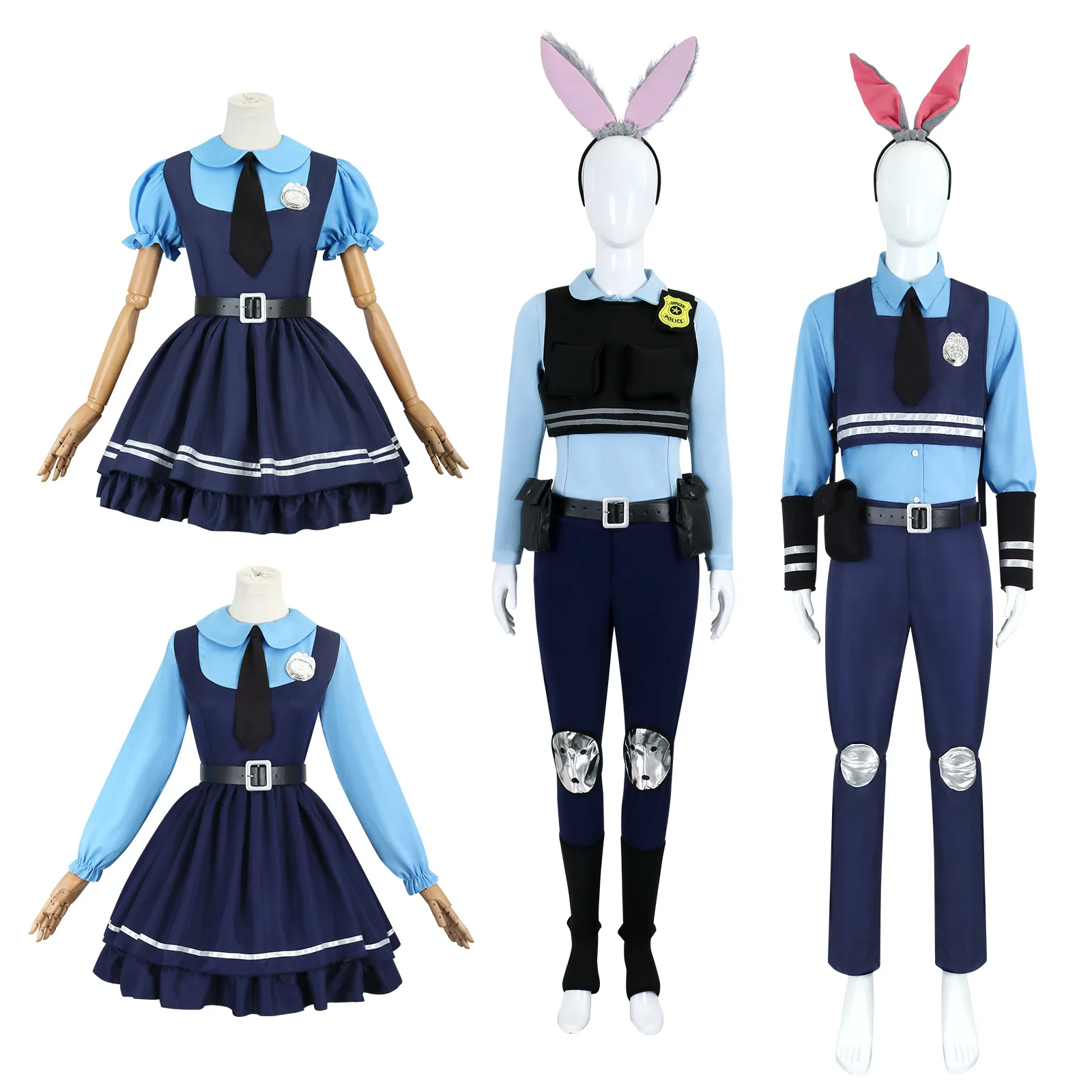 Judy Rabbit Cosplay Costume Anime Cartoon Cosplay Rabbit Judy Police Officer Halloween Clothes Fancy Dress Up Gifts