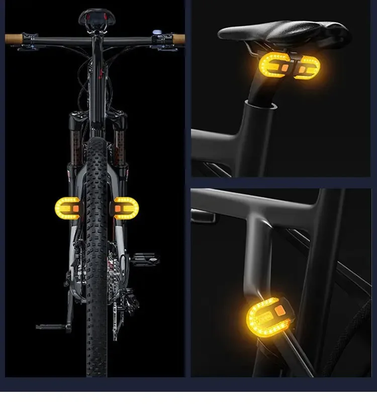 Bicycle Remote Control Taillights Split Type Turn Signal Lights Charging Riding Lights USB Detachable Bicycle Lights Road Bikes