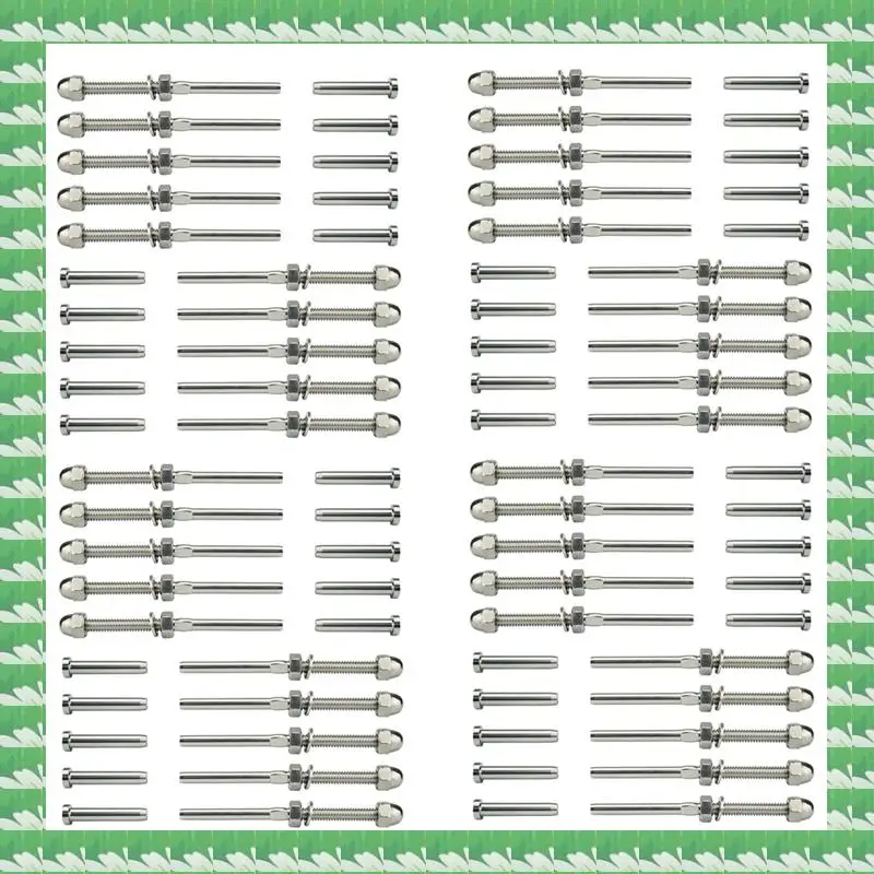 

ONCE 40X Threaded Bolt And Pedal Ball Cable Railing Kit End Fitting 0.32 Cm,T316 Marine Grade Stainless Steel