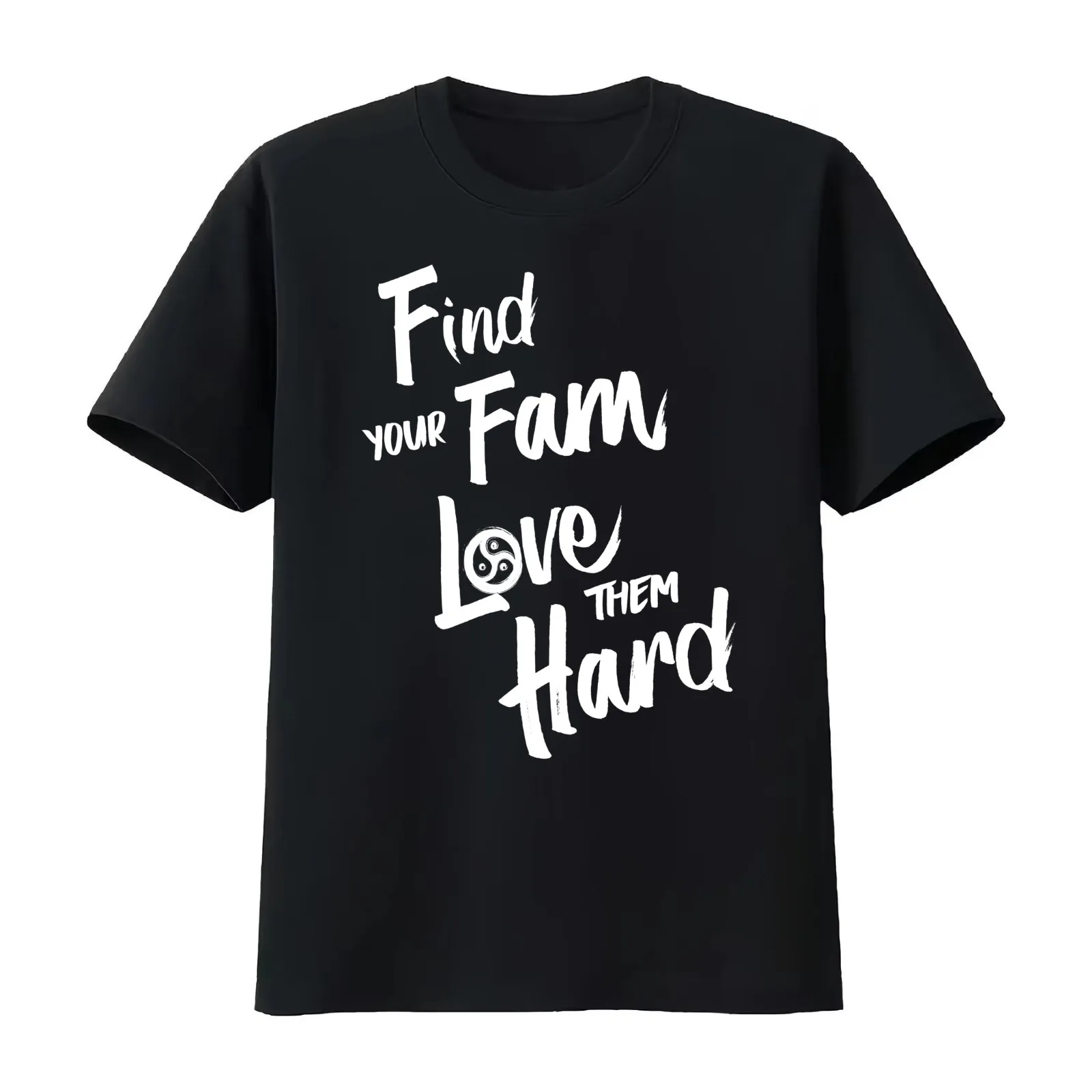 Find Your Fam- BDSM Triskelion T-Shirt Summer Casual Cotton Tee Oversized Streetwear Tops Vintage Graphic Print 100% Cotton
