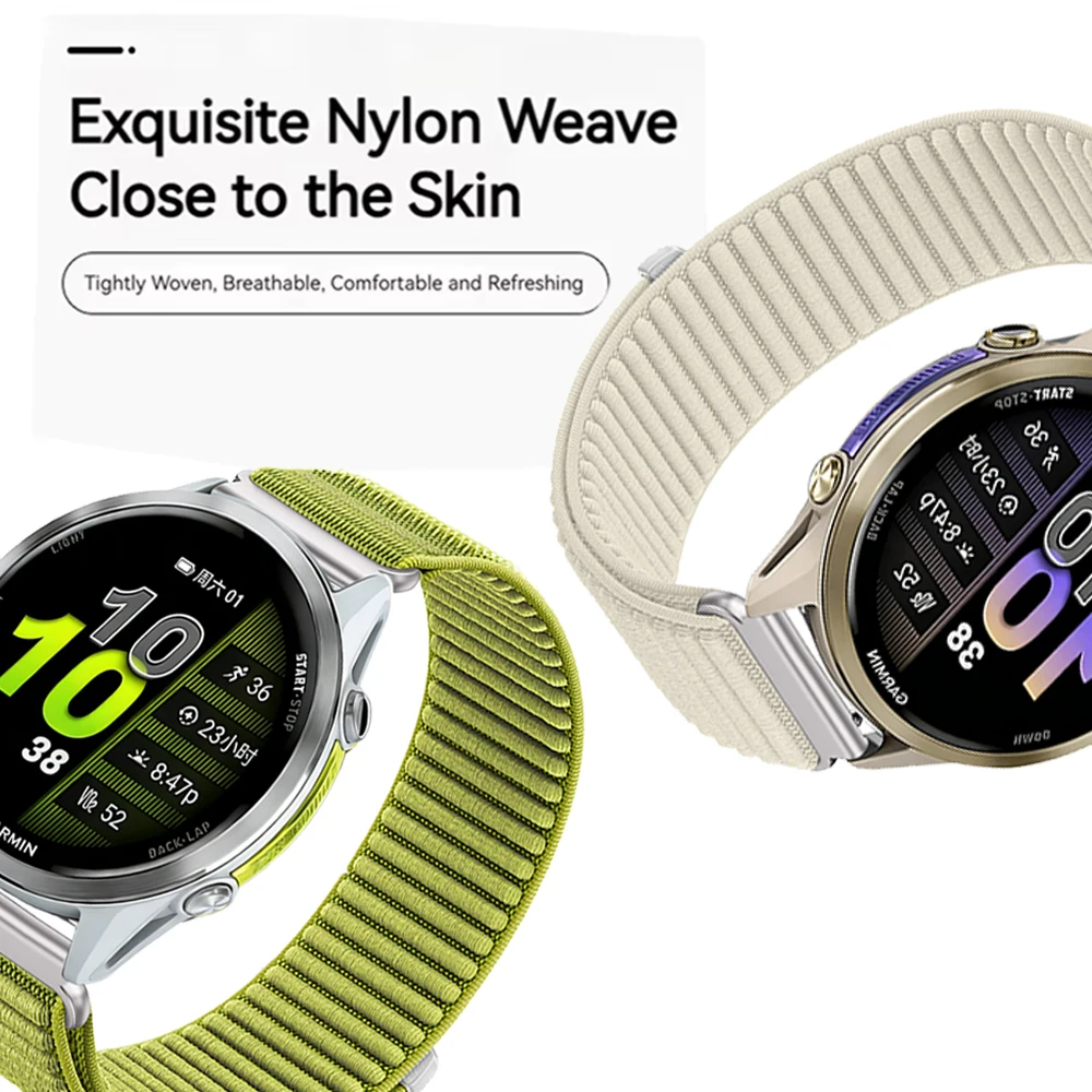 18/20/22mm Nylonarmband für Garmin Venu 4 3 3s Sq 2 Plus/Vivoactive 6 5 4 3 s Geflochtenes Armband für Garmin Forerunner 255S 645 245 – Detail 2