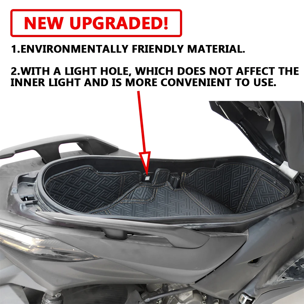 For Tricity 300 2022 2023 Motorcycle Storage Box Leather Rear Trunk Cargo Liner Protector Seat Bucket Pad For Yamaha