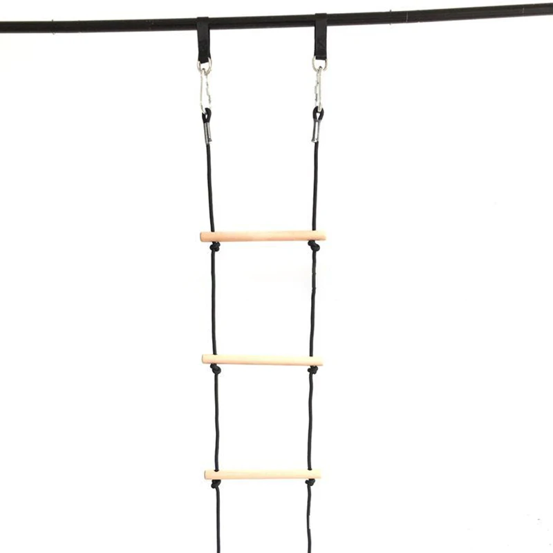 Climbing Rope Ladder for Kid, Wooden Swing, Indoor and Outdoor, Tree Playground, Recreation, Play Game,Connect Buckle Straps