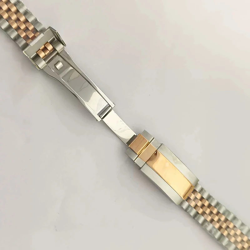 316L Stainless Steel 41mm Silver-RoseGold Classic Style Watch Case+Strap 28.5mm Dial Waterproof Fit 8285 Movement