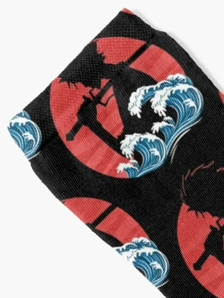 Sun And Waves And Warriors Socks with print heated kids golf Ladies Socks Men's