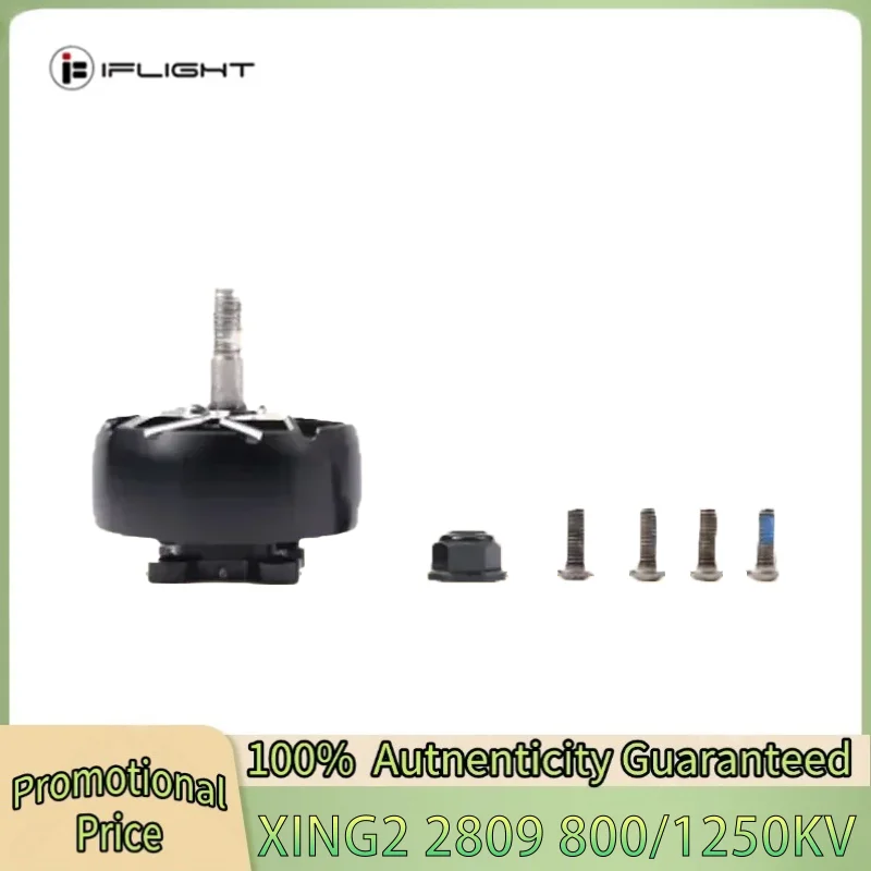 

IFlight XING2 2809 800KV / 1250KV Brushless Motor W/ 5mm Titanium Alloy Shaft Compatible 7-8inch Propeller 4-6S for RC FPV Drone