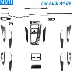 For Audi A4 B9 RS4 S4 2017-2019 Carbon Fiber Gear Shift Air Outlet Window Lift Panel Trim Set Car Interior Accessories Sticker