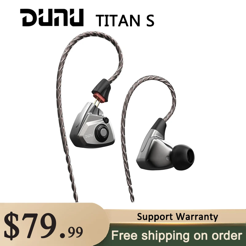 

DUNU TITAN S In-ear Earphone IEM 11mm Dynamic Driver Earbuds 0.78mm High-purity Silver-plated Copper Cable Headset