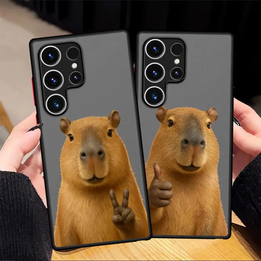 

Back Phone Cover Case for Samsung Galaxy S23 Ultra S20 S22 Plus S24 FE S10 S9 S21 S25 Edge Cute Capybara