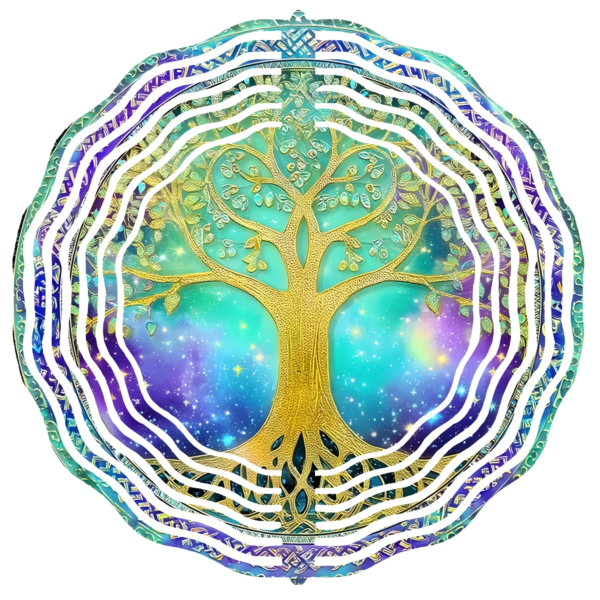 Wind Chime, Tree of Life, Cosmic Galaxy Design, Mystical Celestial Art Gift, Unique Outdoor Decoration